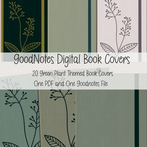 GoodNotes Notebook Covers; 20 Notebook Covers; Green Plant Covers; Digital Journal Covers