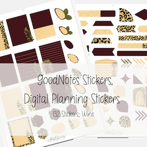 Digital Stickers; Goodnotes Stickers; Digital Planner Stickers; Realistic Stickers;  132  Individual PNGs; 4 GoodNotes Sheets