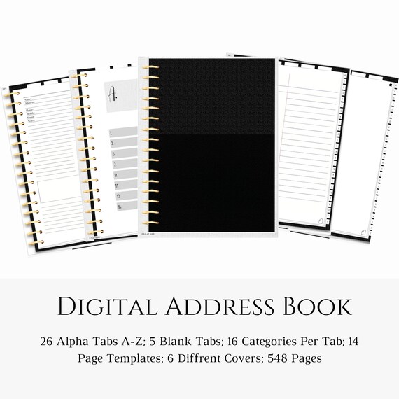 Goodnotes Address Book Digital Blank Book to Customize 26 Etsy