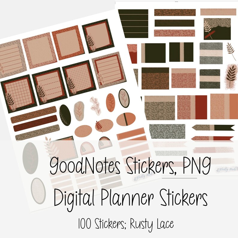 Digital Stickers Goodnotes Stickers 100 Individual Pngs 3 Etsy