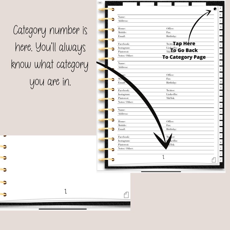 Goodnotes Address Book Digital Blank Book to Customize 26 Etsy