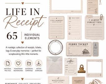 Vintage Ephemera Digital Stickers | Life in Receipt