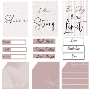 Digital Stickers; Goodnotes Stickers; 253 Individual PNGs; Blush