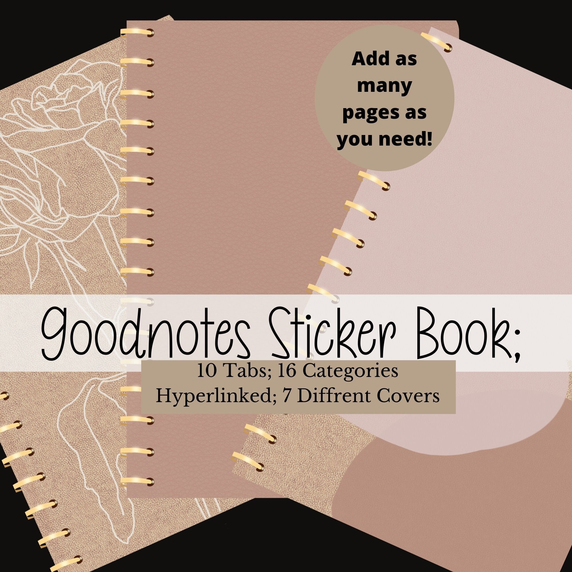 Goodnotes Sticker Book Digital Blank Book to Customize 10 | Etsy