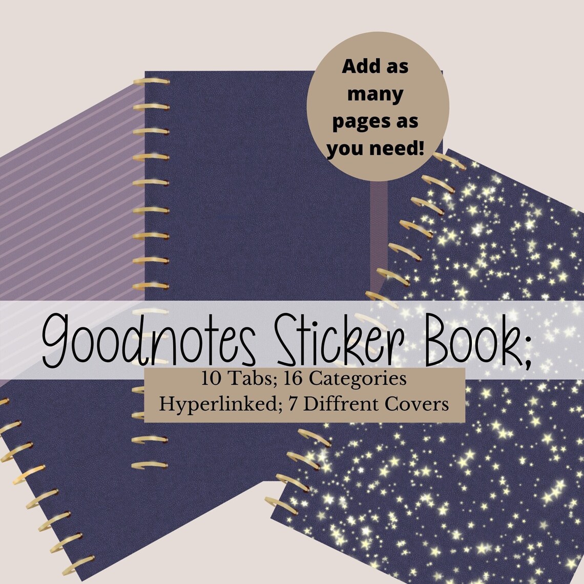 Goodnotes Sticker Book Digital Blank Book to Customize 10 | Etsy