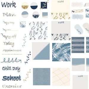 Goodnotes Digital Stickers; 60 Distressed Jeans Themed Stickers: Precropped