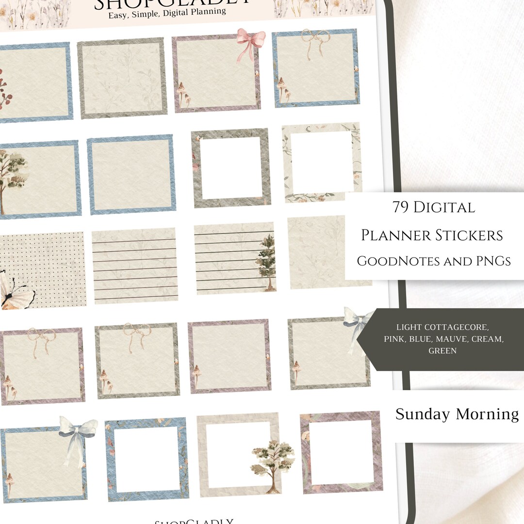 Goodnotes Digital Stickers; 79 Digital Planner Stickers; Cottagecore ...