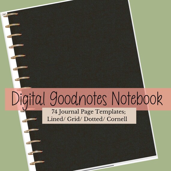 Digital Goodnotes Notebook; Aesthetic Notebook; 74 Notebook Journal Pages; To do List Notebook; Sticker Book included; 10 tabs