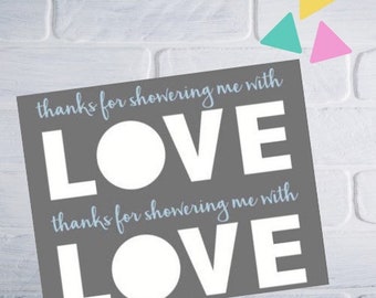 Showering Me with Love - GREY / BABY BLUE
