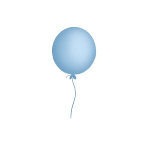 Blue Balloon Clip Art Baby Birthday Download Digital Boy - Etsy