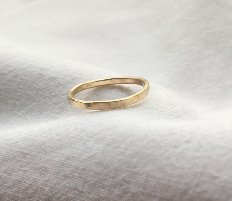 Solid 9ct Gold Hammered Textured Ring Band. UK Hallmark. Etsy