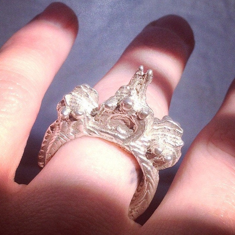 Silver Statement Ring Hallmarked Bold Ring Statement Ring Etsy UK