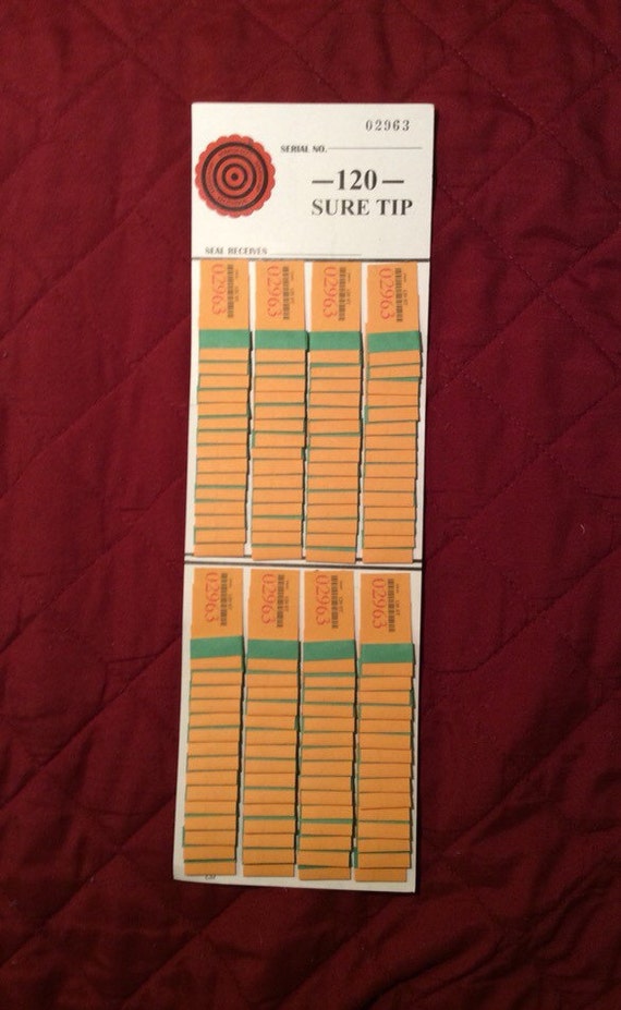 Bingo//Jar Tickets Free Shipping USA One Dozen #120 Sure Tip Boards 1-120
