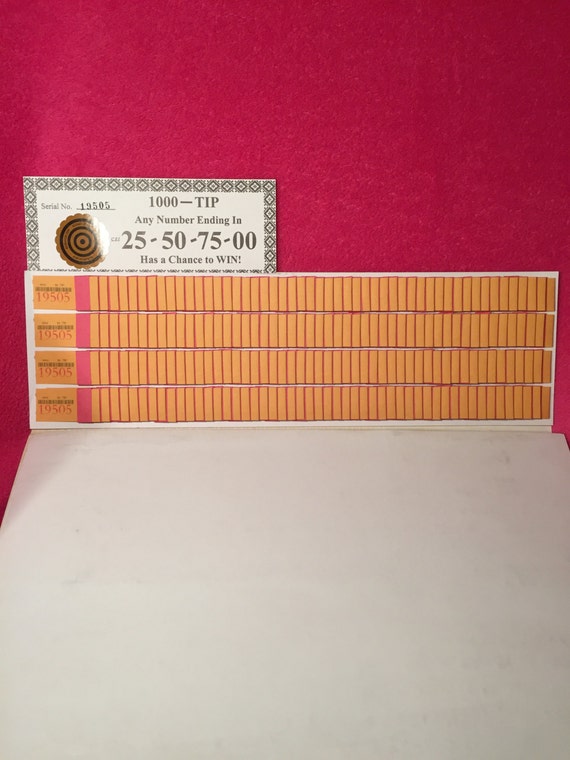 One Dozen 100 Sure Tip Board Games Raffle Tickets Jar Tickets Free