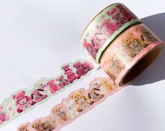 Teddy bears washi tape/masking tape with contour 15 mm x 2 meters