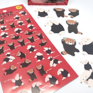 Rote Pandas / Ameisenbär- Sticker, Etiketten, Aufkleber