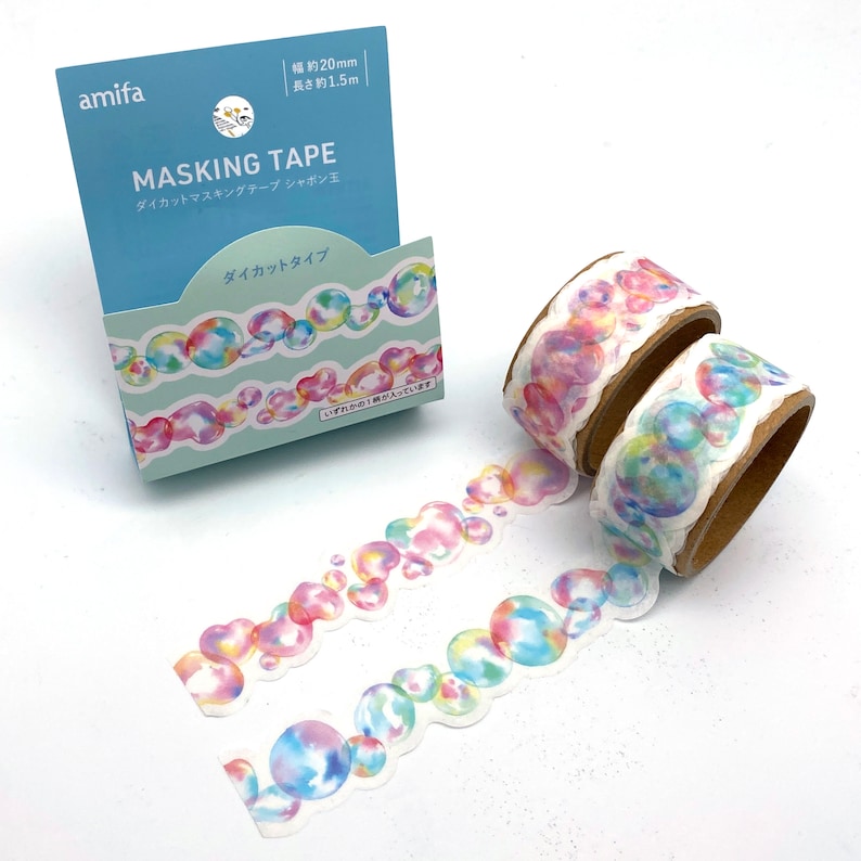 Seifenblasen Tape/Masking Tape Konturgeschnitten 15mm x 1,5M 2er set