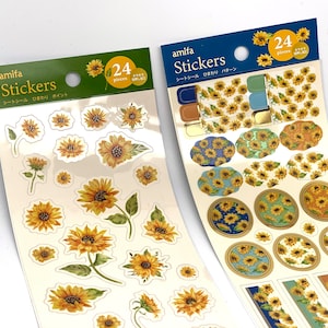 Etiquettes autocollants, stickers tournesol/hamster/hérisson