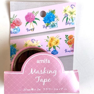 Blumen breit, Washi Tape/Masking Tape Rose