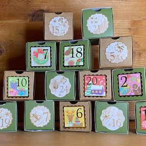 Make boxes for Advent calendars, each 4.5 x 4.5 cm
