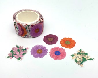 Flower sticker washi/masking paper approx. 200 pieces