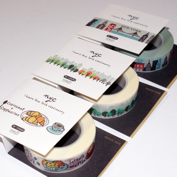 NYC Central Park Skyline 15 m x 15 mm Washi Tape / Mas...