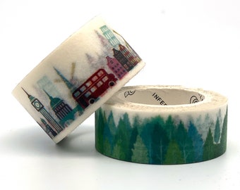 Forest, mountains, washi tape/ different lengths