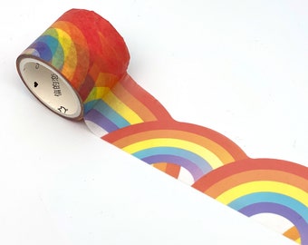 Regenbogen Konturgeschnitten 30mm/3m Washi Tape / Masking ...