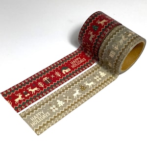Ruban adhésif scandinave Joyeuses fêtes 30 mm x 4 m