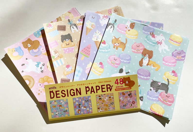 Origami paper different patterns Katze