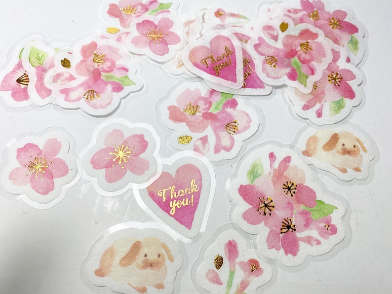 Bunnies Fruit Sweet Flowers, Stickers, Decals image 1