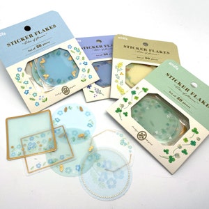 Autocollants, étiquettes, autocollants en papier transparent fleurs