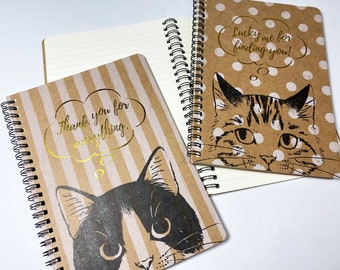 Notebook, notebook, ring binder lined "cats" A5