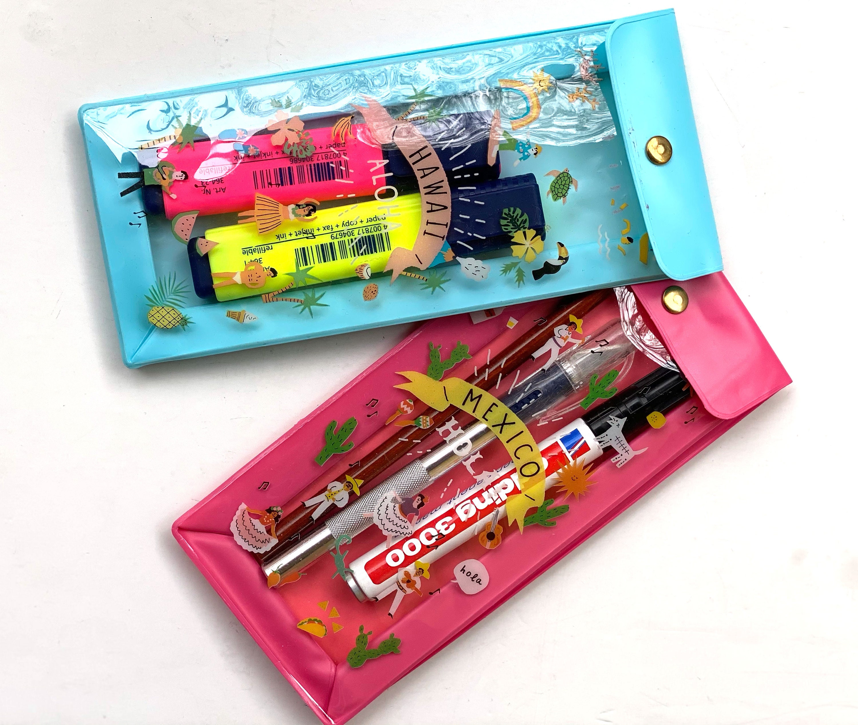 Pencil case "Hawaii" "Mexico"