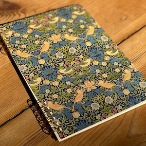 Notizheft, Notebook, Ringheft liniert William Morris A5 Dunkel