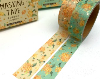 Osmanthus / Duftblüte mit Folienapplikation - Washi - /Masking tape