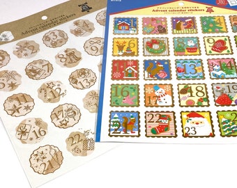 Cijferstickers Adventskalender 24 stuks per stuk