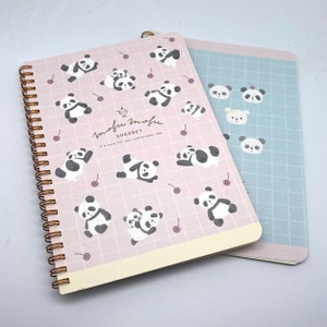 Cuaderno Panda, libreta, carpeta de anillas forrada A5