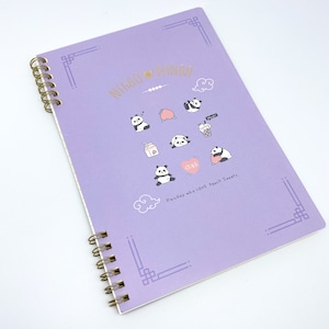Cuaderno Panda, libreta, carpeta de anillas forrada A5