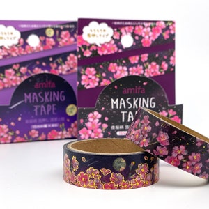 Blumenmuster, Washi Tape/Masking Tape 15mm x 4M mit Folienapplikation