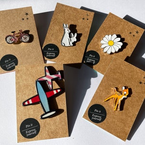 Pin Bicycle Bambi Flower Airplane Rabbit