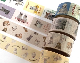 Katzen Hunde" Masking Tape Washi Tape