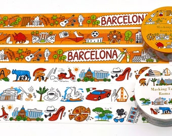 Roma / Barcelona, City Tapes, Washi Tape/Making Tape 7 M x 15 mm