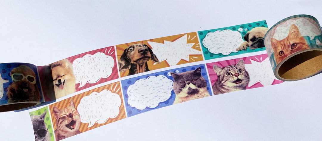 Image showcasing Cats Dogs Labels Tape Masking Tape Washi Tape - Etsy