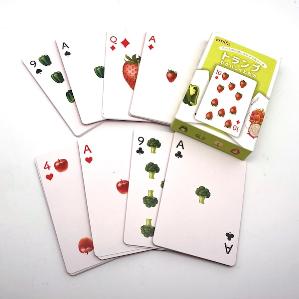 Kartenspiel Skat usw. Gemüse und Obst