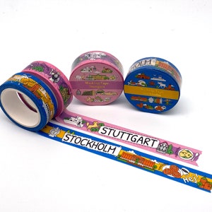 Stuttgart, Stockholm - Stadstapes, Washi Tape/Afplaktape