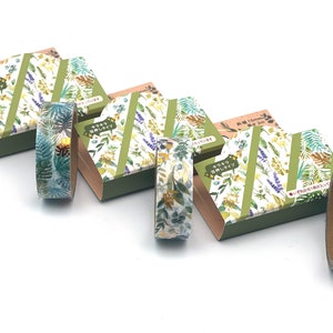 Bladeren en bloemen met goudfolie, washi tape/masking tape 15 mm x 3 m
