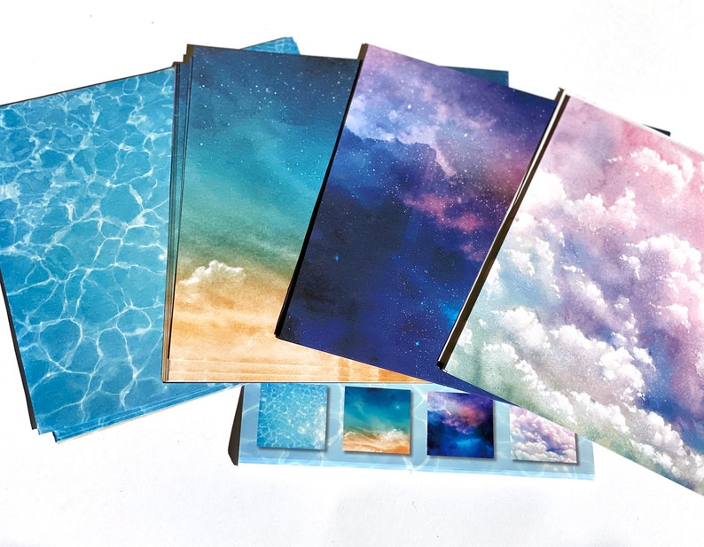 Origami paper sky and water image 2
