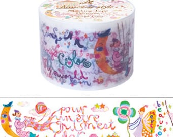 Colorful Letter Wide Washi Tape / Masking Tape