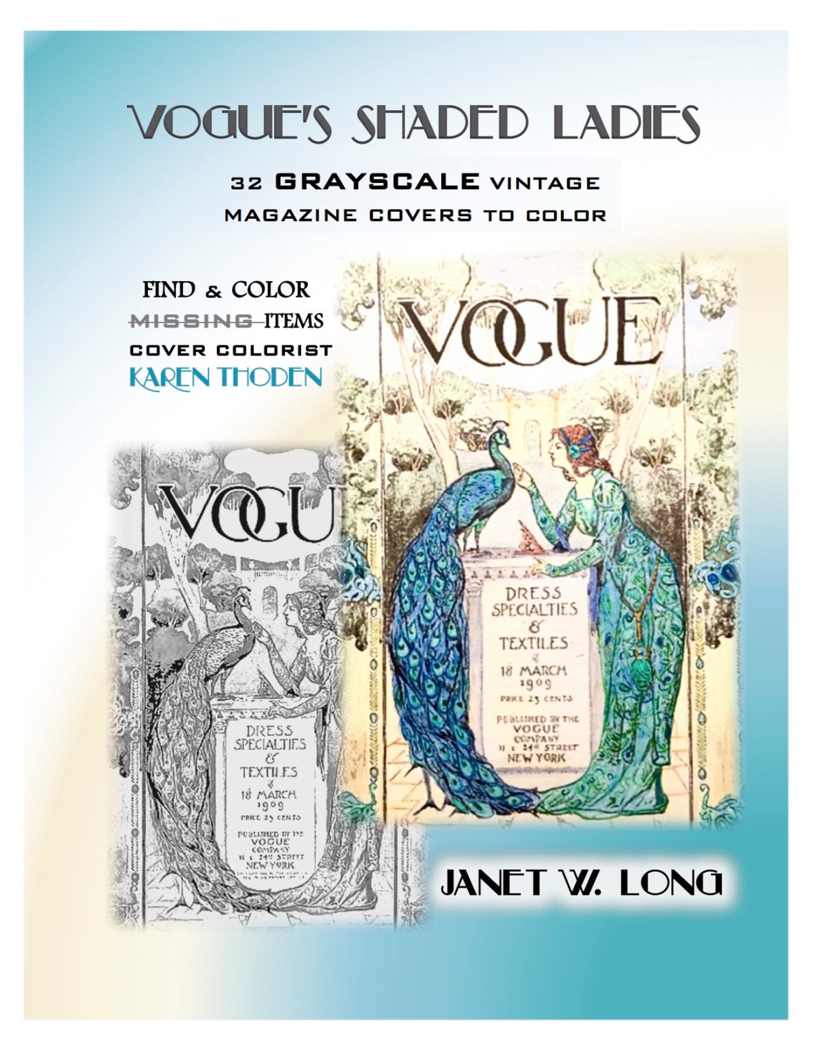 Download Pdf Download Vogue Grayscale Vintage Adult Coloring Book Etsy